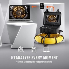 9-inch 720p Drain Line Camera with 393ft Cord and Screen Unit