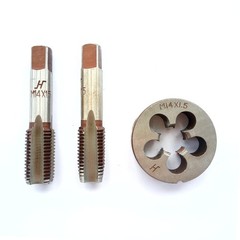 M14x1.5 Metric Hand Thread Tap Die Set 1.5mm Pitch Right Hand Hardware C