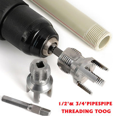 Pipe Threading Tool Kit, 1/2&Prime;, 3/4&Prime;, 1&Prime; Sizes,Internal & External Threader | Ele