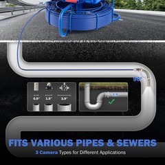 9 Inch Self-Leveling Sewer Camera 90m/295ft Pipe Inspection Camera w 512hz Sonde
