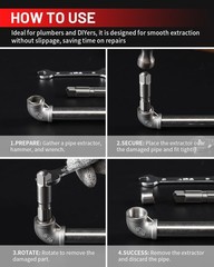 Heavy Duty Pipe Extractor Set &ndash; 9-Piece Steel Tool for Removing Damaged Pipes &