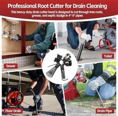 7PCS Drain Auger Attachment Set for 1-1/4&rdquo;, 6/5&rdquo; and 1-1/2&rdquo;Cable, Fits for K-100
