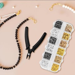 2200 Crimp Beads for Jewelry Crafting &ndash; 4 Colors & 3 Sizes &ndash; Bracelet Making Kit