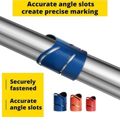3Pc Magnetic Metal Pipe Cutting Guide Steel 45&deg; 90&deg; 22.5&deg; Saddle Cuts