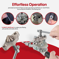 45&deg; Manual Rotary Flaring Tool for Copper & Aluminum Tubing, 1/8&Prime;-3/4&Prime; O.D.