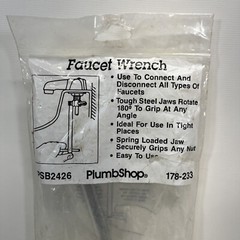 Plumb Shop PSB2426 Faucet Wrench in Packaging 178-233 Plumbing Rotate 180 Degree