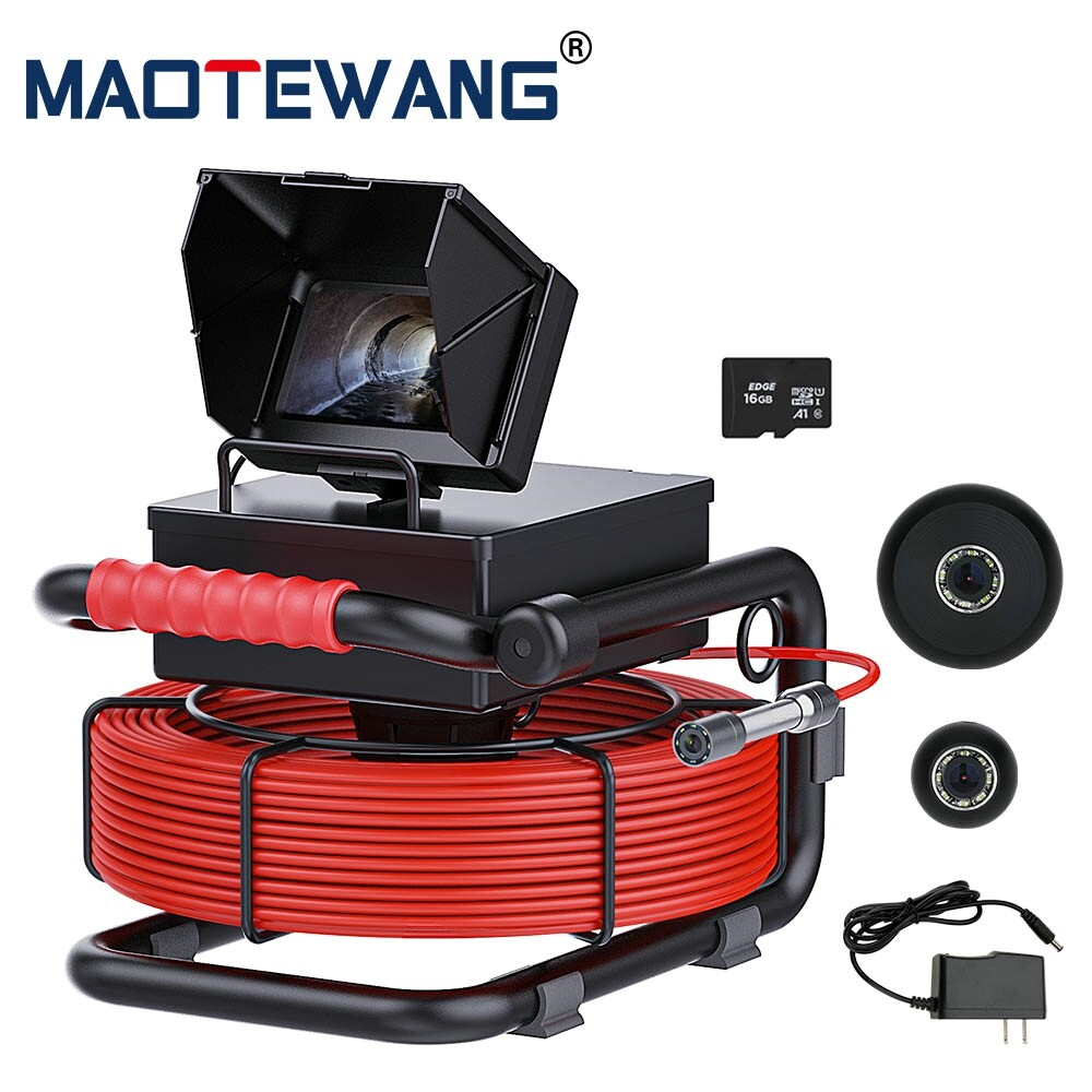 50M 4.3inch LCD Sewer Pipe Inspection Camera Bent 90&deg;Waterproof Vent Inspection