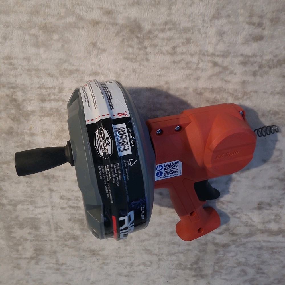 RIDGID 80168 EZ Spin&trade; Drain Snake for Tubs, Showers, and Sinks, Drain Cleaner