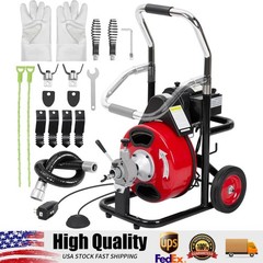 75Ft x 1/2Inch Electric Drain Auger Electric Drain Cleaning Machine Auto Feed