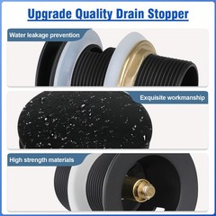 FERUERW Pop-up Drain Kit for Freestanding Bathtub Tub Matte Black