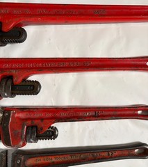 Ridgid 24&Prime; 18&Prime; 14&Prime; 12&Prime; ＆ 10&Prime; Offset H.D. Pipe Wrenches Ridge Tool Elyria OH USA