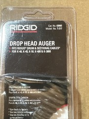 Ridgid 63065 T-217 4&Prime; Drum Cable Drop Head Auger for K-400 & K-3800 Drum Machine