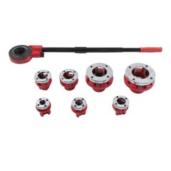 7 Size BSPT Pipe Threader W/ Handle 3/8&Prime; To 2&Prime; Dies Set Pipe Threader Threading