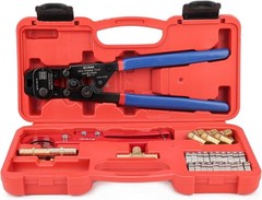 PEX Crimping Tool Kit 3/8-in 1/2-in 3/4-in 1-in PEX Clamp Cinch & Removal c/w