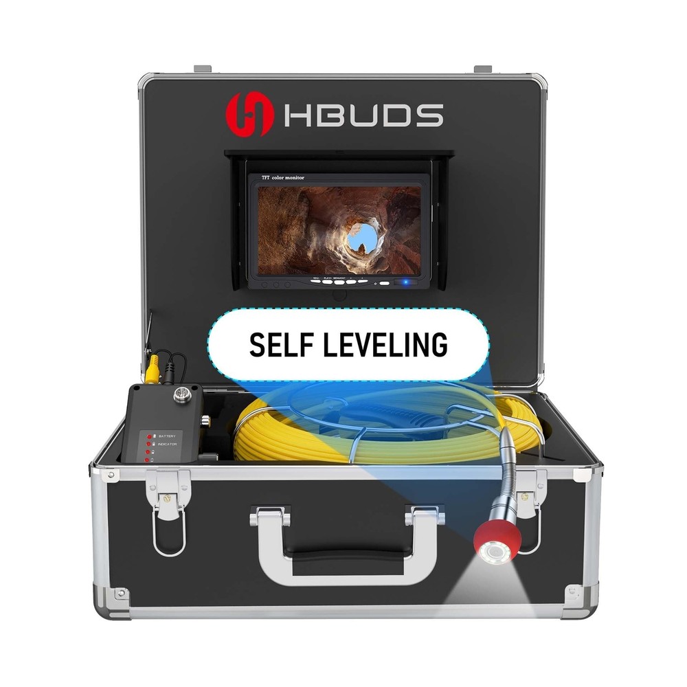 Sewer Camera Self Leveling, 100ft Drain Pipe Cameras with Meter Counter, 12V &hellip;