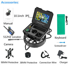 165FT Auto Self Leveling Pipe Inspection Sewer Camera 10.1 Inch + FREE Locator