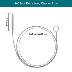 2-in-1 Drain Cleaning Kit &ndash; Flexible Stainless Steel Brush & Spring Auger, 240&Prime;