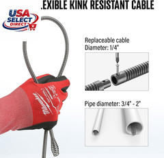 120V Auto Feed Drain Auger 23FT for 3/4&Prime;-2&Prime; Pipes