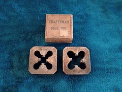 VTG SEARS CRAFTSMAN 5510 1/4-R and 1/2-NPT Plumbing Tool Pipe Dies USA.