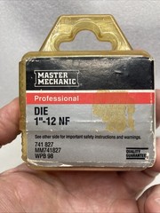 NOS Master Mechanic Die 1&rdquo;-12 NF. New In Packaging. Made In USA-I
