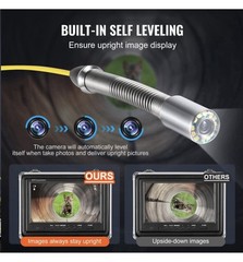 VEVOR Sewer Camera 165ft/50m Self-Leveling Drain Camera with 9&Prime; Screen 36X Zoom