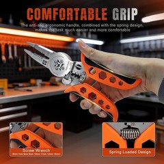 8&Prime; Multi-Function Wire Stripper Tool &ndash; 8-in-1 Electrician Pliers with Crimping,