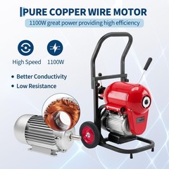 Electric Drain Cleaner Machine 120 FT x 6/5 Inch Sewer Snake Auger Plumber Tool