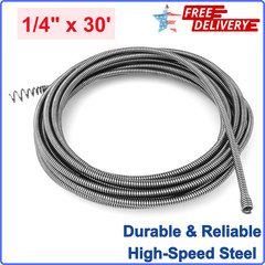 Spin Cable Replacement for Ridgid Auto-Spin Drain Snake, 1/4&Prime; x 30&prime; Snake Cable
