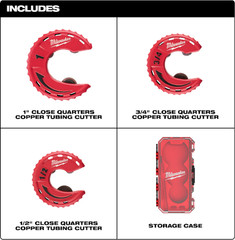 Milwaukee 48-22-4267 3pc Close Quarters Tubing Cutter Set