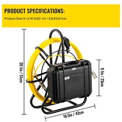9&Prime; 40m/150ft Sewer Pipe Inspection Camera DVR HD 1200 TVL IP68 Waterproof