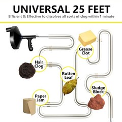 Drainsoon Drain Auger 25 Ft with Gloves, Plumbing Snake Drain Auger Hair Clog&hellip;