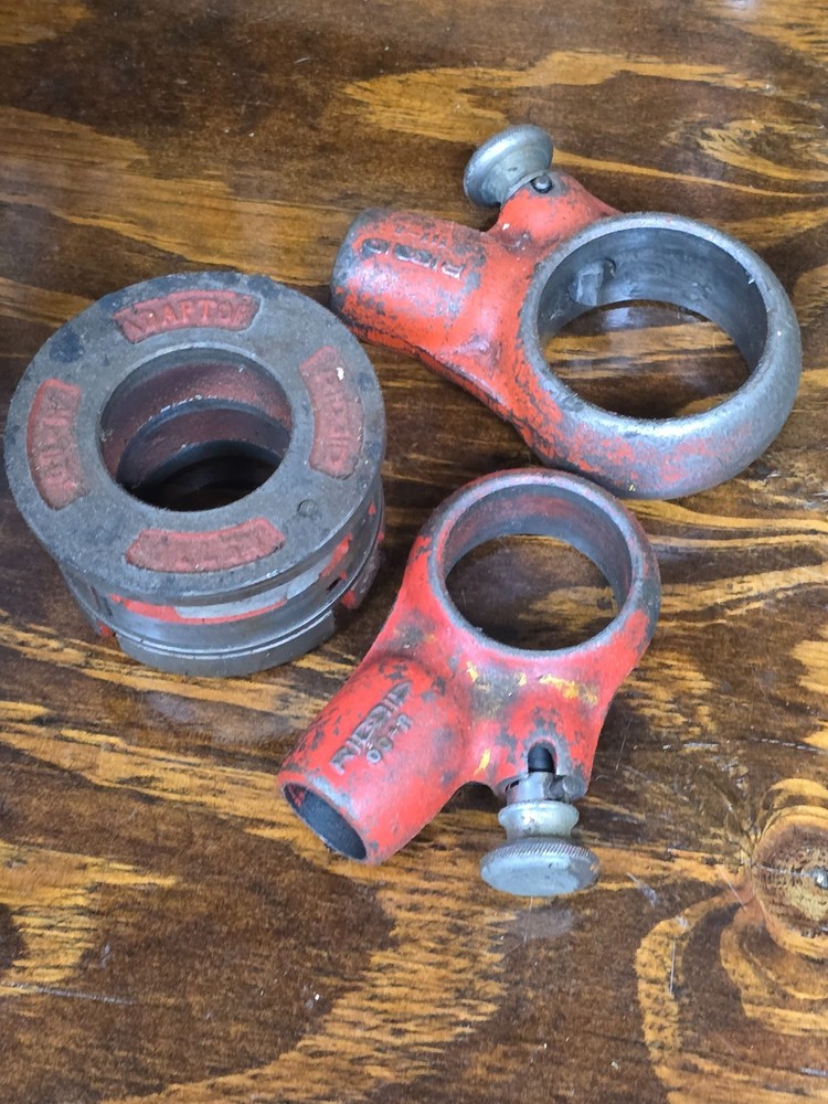 🛠️ RIDGID Pipe Threader Ratchet Head * Lot of 3 &ndash; 00-R &ndash; 111R &ndash; Adaptor 770