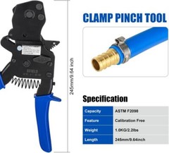 EFIELD Pex Ratchet Cinch Clamp Crimp Tool 3/8&Prime;-1&Prime;for Stainless Steel Rings+Pouch
