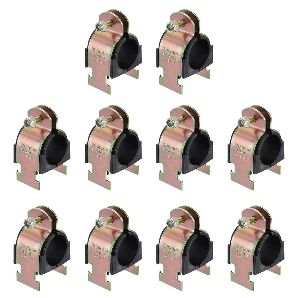 10 Pcs Rubber Cushion Strut Clamps, 1-3/8&Prime; OD Carbon Steel Pipe Strut Clamp