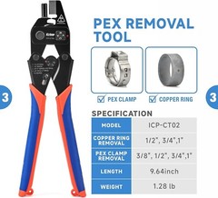 PEX Crimping Tool Set for Copper Crimp Ring and PEX Cinch Clamp, Crimping and&hellip;