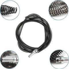 Drain Auger Snake Cable with Drill Adapter 6.5 Ft Heavy Duty