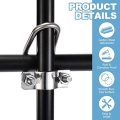 2pcs Cross Pipe Clamp 25mm x 50mm (0.98&Prime; x 1.97&Prime;) M6 Stainless Steel Tube Buckle