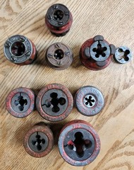 Ridgid Toledo Ratchet Dies Lot 00R 12R NPT NC Assorted Sizes USA VINTAGE