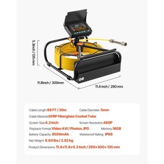 Uimoso Sewer Inspection Camera with 30M Cable and 4.3-Inch LCD Display