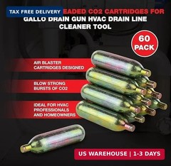 RedRock 16 Gram Unthreaded CO2 Cartridges for Gallo Drain Gun HVAC Drain Line Cl