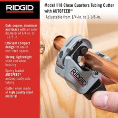 Close Quarters Autofeed Tubing Cutter 1/4&Prime;&ndash;1-1/8&Prime; Pipe Cutting Tool 86127