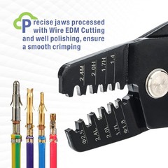 IWISS Ratcheting Open Barrel Crimper for JST, Molex, TE Pins AWG 30-14, Grey/Ora