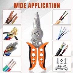 8&Prime; Multi-Function Wire Stripper Tool &ndash; 8-in-1 Electrician Pliers with Crimping,