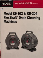 RIDGID K9-204 Flexshaft Drain Cleaner Machine, w. Accessories &ndash; Good Condition.