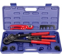 Icrimp Angle Head PEX Crimping Tool Kit for 3/8,1/2,3/4,1-Inch with Copper Ring