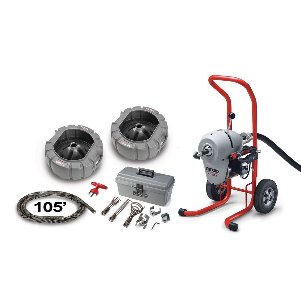 Ridgid 23712 K-1500A SE Sectional Drain Cleaner w/ A-1 Mitt, 0.75 HP, C-11 Cable