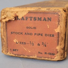 Craftsman solid 3-die pipe-threading set in original box R-5524