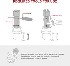 Aluminum Tub Drain Wrench Tool &ndash; Effortless Drain Installation & Removal