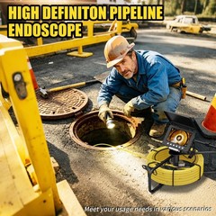 30M Sewer Pipe Inspection Video Camera, 23mm Drain Endoscope 16GB 5&Prime; Monitor
