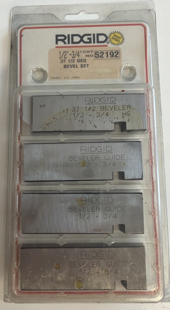 Ridgid 52192 1/2 &ndash; 3/4 Bevel Set High Speed Pipe Threader Dies